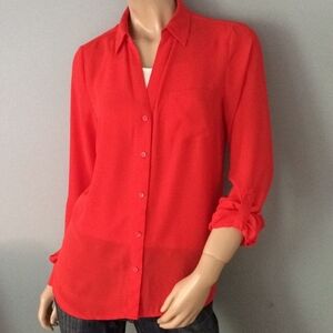 The Limited Ashton Button Down Dress Shirt!! Bright Orange!!